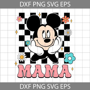Checkered Mama Mouse Mothers Day Svg, Mouse Svg, Cartoon Svg, Mother's Day Svg, Cricut File, Clipart, Svg, Png, Eps, Dxf
