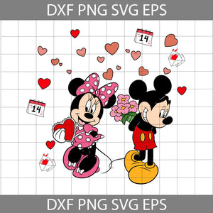 Mouse Couple Svg, Cartoon Svg, Valentine's Day Svg, Cricut File, Clipart, Svg, Png, Eps, Dxf