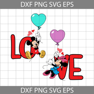 Couple Mouse Love Svg, Valentine Heart Svg, Svg, Mouse Svg, Cartoon Svg, Valentine's Day Svg, Cricut File, Clipart, Svg, Png, Eps, Dxf