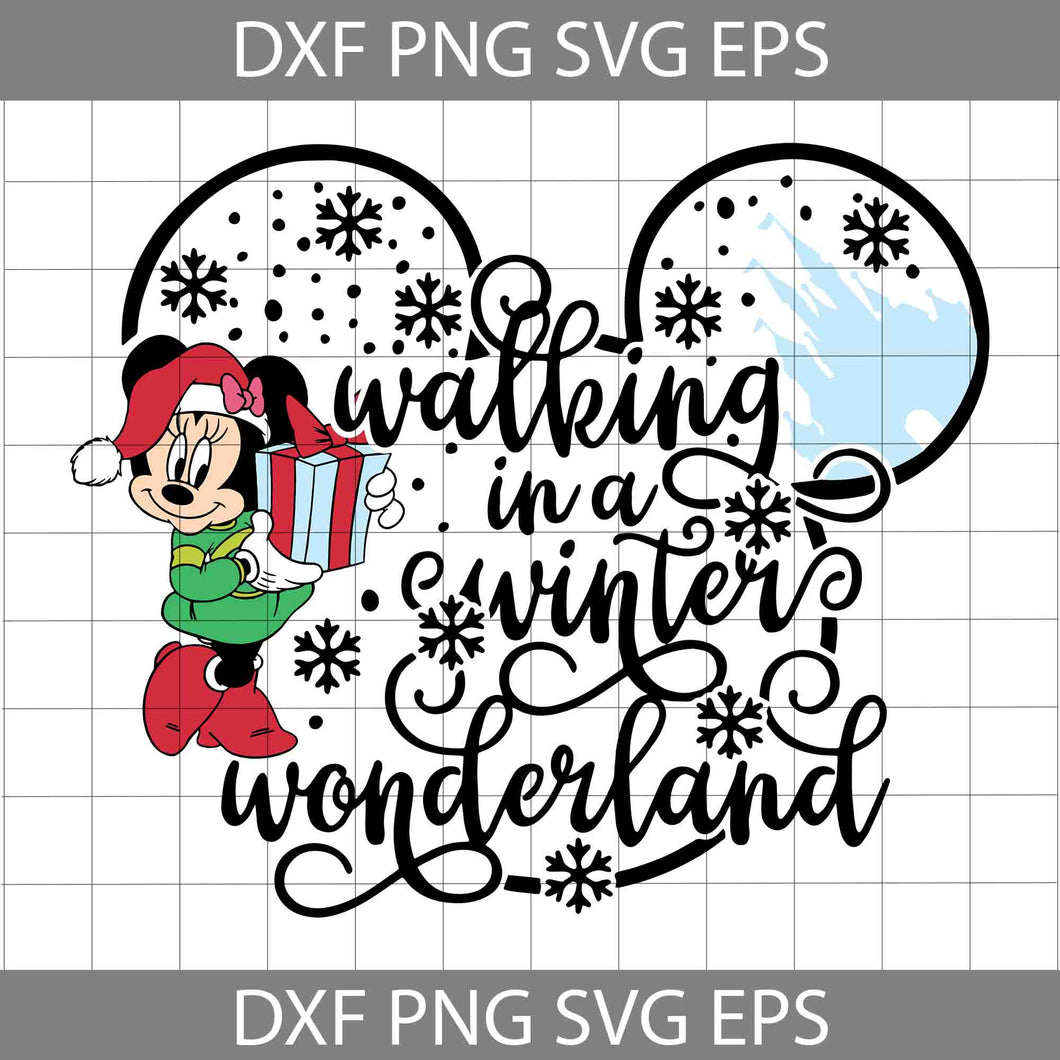 Walking In A Winter Wonderland Svg, Mouse Christmas Svg, Merry Christmas Svg, Cartoon Svg, Christmas Svg, Cricut File, Clipart, Svg, Png, Eps, Dxf