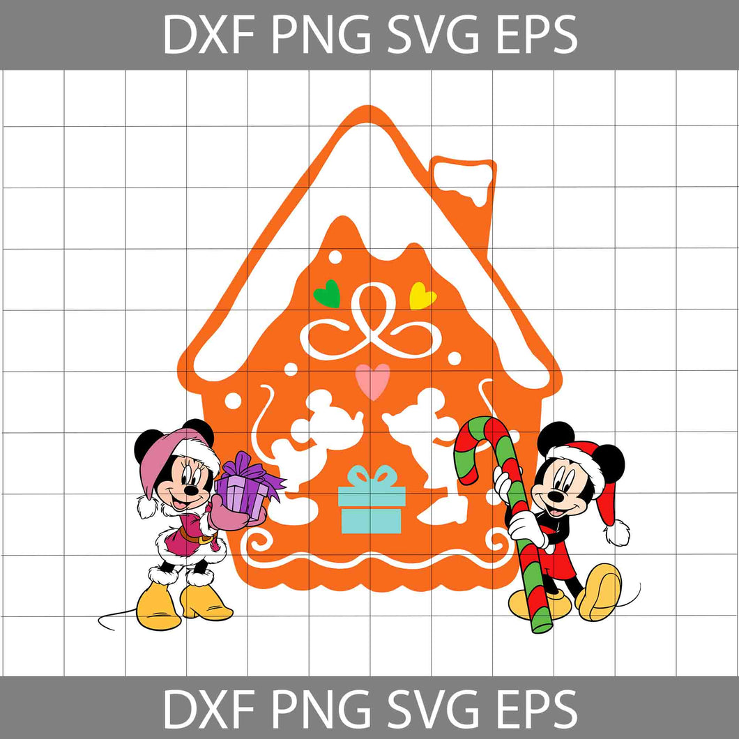 Mouse Christmas Gingerbread House Svg, Mouse Svg, Mouse Christmas Svg, Merry Christmas Svg, Cartoon Svg, Christmas Svg, Cricut File, Clipart, Svg, Png, Eps, Dxf