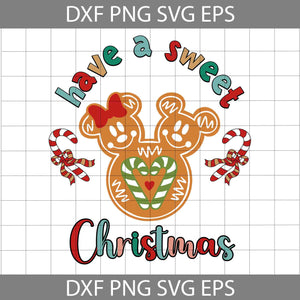 Have A Sweet Christmas Svg, Mouse Ears Christmas Gingerbread Svg, Mouse Ears Gingerbread Svg, Candy Cane Heart Svg, Merry Christmas Svg, Cartoon Svg, Christmas Svg, Cricut File, Clipart, Svg, Png, Eps, Dxf