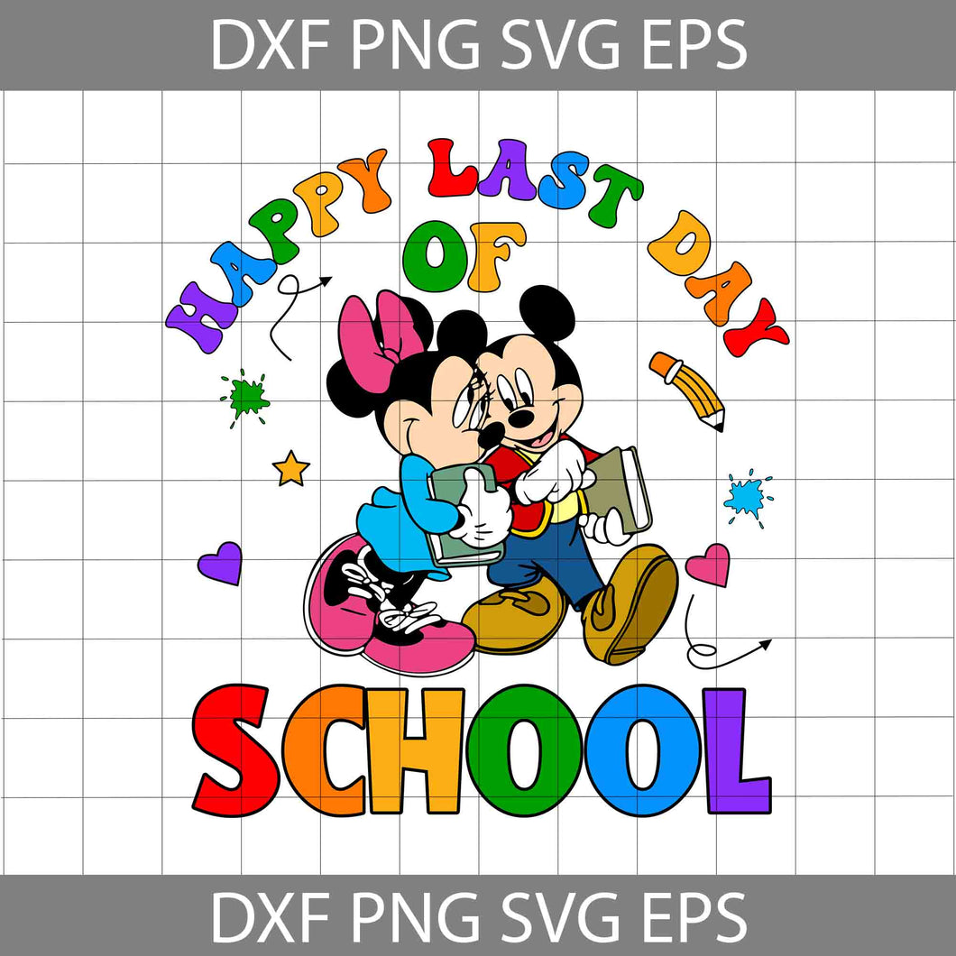 Happy Last Day Of School Mouse Svg, Cartoon Svg, Back To School Svg, Cricut File, Clipart, Svg, Png, Eps, Dxf