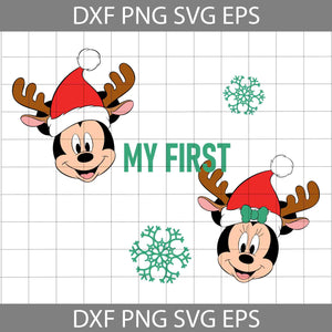 Mouse Christmas Svg, Merry Christmas Svg, Cartoon Svg, Christmas Svg, Cricut File, Clipart, Svg, Png, Eps, Dxf