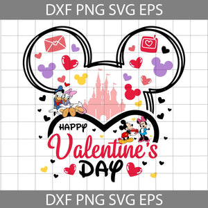 Duck Svg, Valentine Mouse Hearts Svg, Mouse Couple Svg, Mouse Svg, Cartoon Svg, Valentine's Day Svg, Cricut File, Clipart, Svg, Png, Eps, Dxf