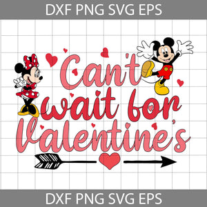 Can't Wait For Valentine's Svg, Valentine Mouse Hearts Svg, Mouse Couple Svg, Mouse Svg, Cartoon Svg, Valentine's Day Svg, Cricut File, Clipart, Svg, Png, Eps, Dxf
