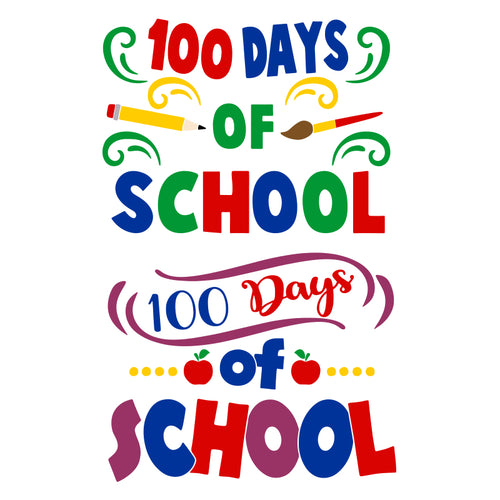 100 Days of School Svg, School svg, Criuct File, clipart, svg, Png, Eps, Dxf