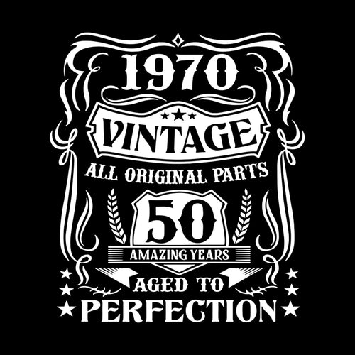  50th Birthday Svg, Vintage 1970 50th All Original Parts aged to perfection svg, Cricut File, Clipart, Birthday svg, png, eps, dxf