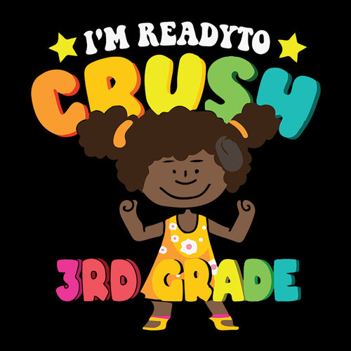  Afro Girl SVG, I'm Ready To Crush 3rd Grade svg, School svg, Cricut File, Clipart, School svg, png, eps, dxf