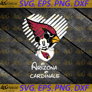 Arizona Cardinals Mickey Mouse Hug Heart San Svg, NFL Svg, Cricut File, Clipart, Football Svg, Heart Svg, Love Svg, Sport Svg, Football Mom Svg