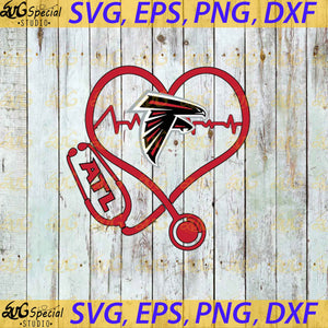 Atlanta Falcons Nurse Love Svg, New Orleans Saints Svg, NFL Svg, Football Svg, Cricut File, Clipart, Love Saints Svg, Png, Eps, Dxf