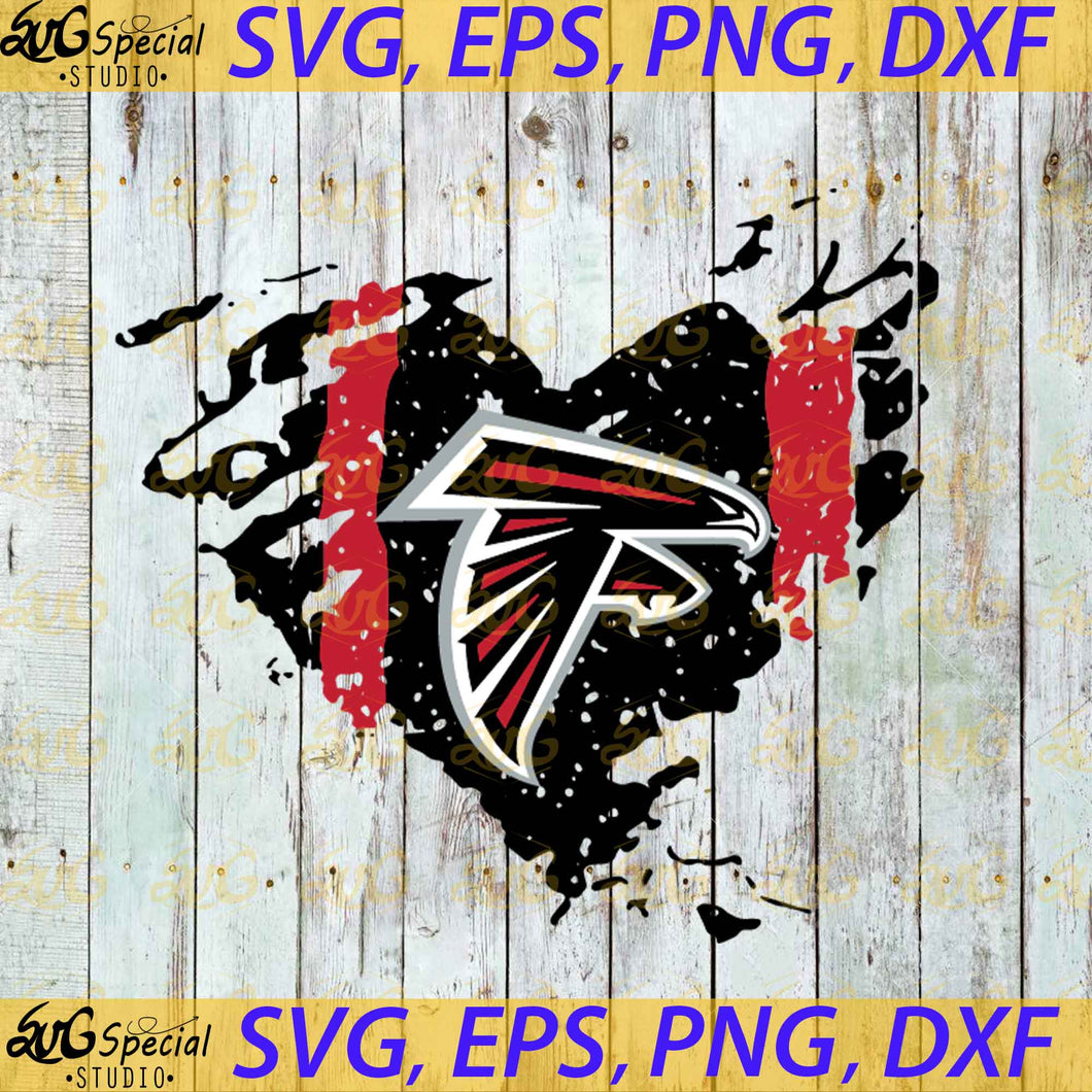 Atlanta Falcons Heart Svg, Cricut File, Football Mom Svg, Football Svg, Sport Svg, NFL Svg, Clipart, Love Football Svg, Png, Eps, Dxf