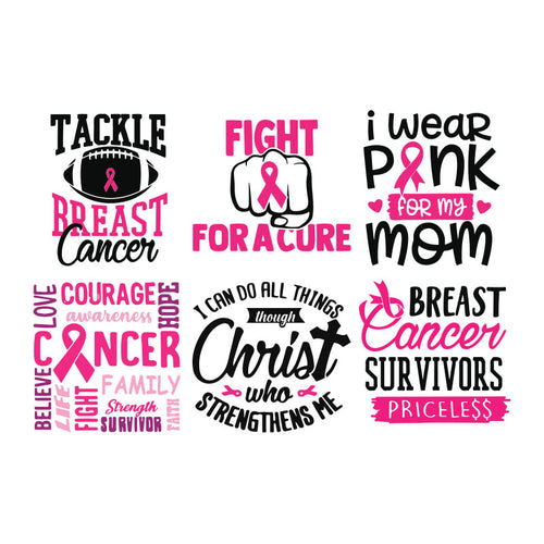 Tackle and breast cancer svg, fight and for a care svg, pink svg, awareness svg, cricut file, clipart, bundle, svg, png, eps, dxf