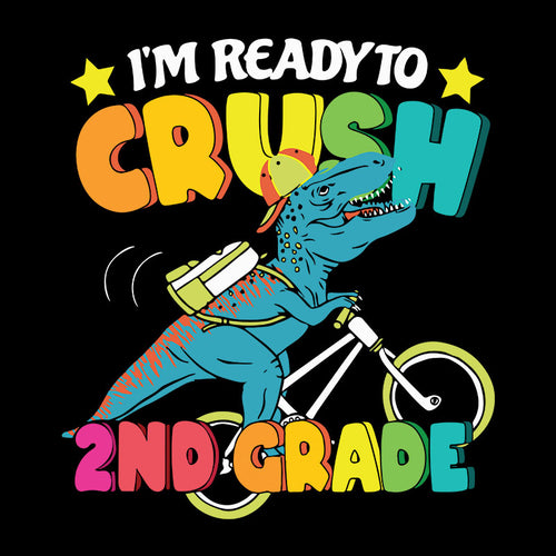 I'm Ready To Crush 2nd Grade svg, Back To School Dinosaur SVG, School Svg, Cricut File, Clipart, svg, png, eps, dxf