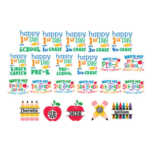 Happy 1st day school svg, Happy 1st day of 1st grade svg, SChool svg, Bundle, Cricut File, Clipart svg, Svg, png, eps, dxf