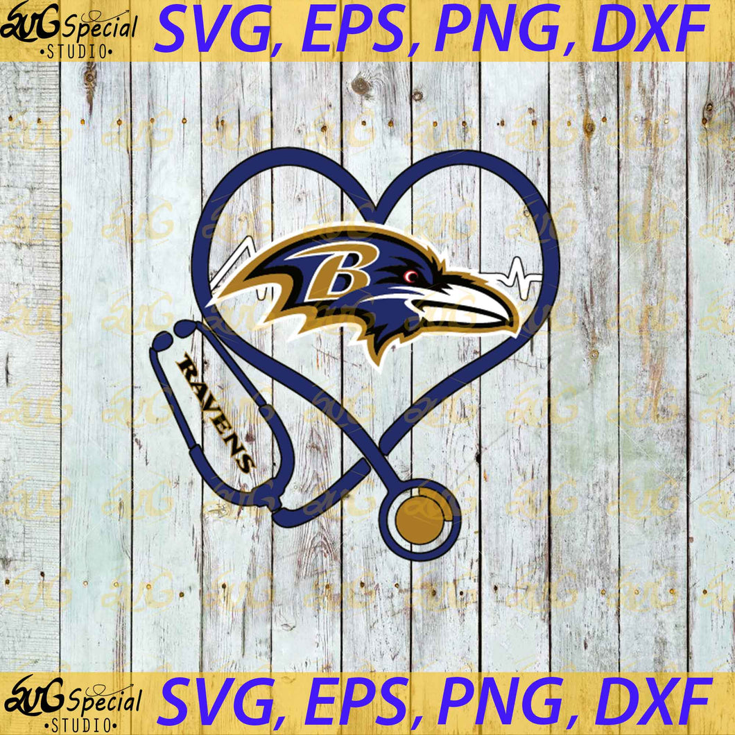 Baltimore Ravens Nurse Love Svg, New Orleans Saints Svg, NFL Svg, Football Svg, Cricut File, Clipart, Love Saints Svg, Png, Eps, Dxf