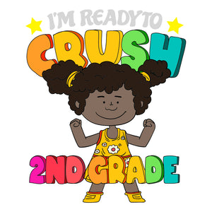  I'm Ready To Crush 2nd Grade svg, Black Girl svg, School svg, Holiday svg, cricut File, Clipart, svg, Png, eps, dxf