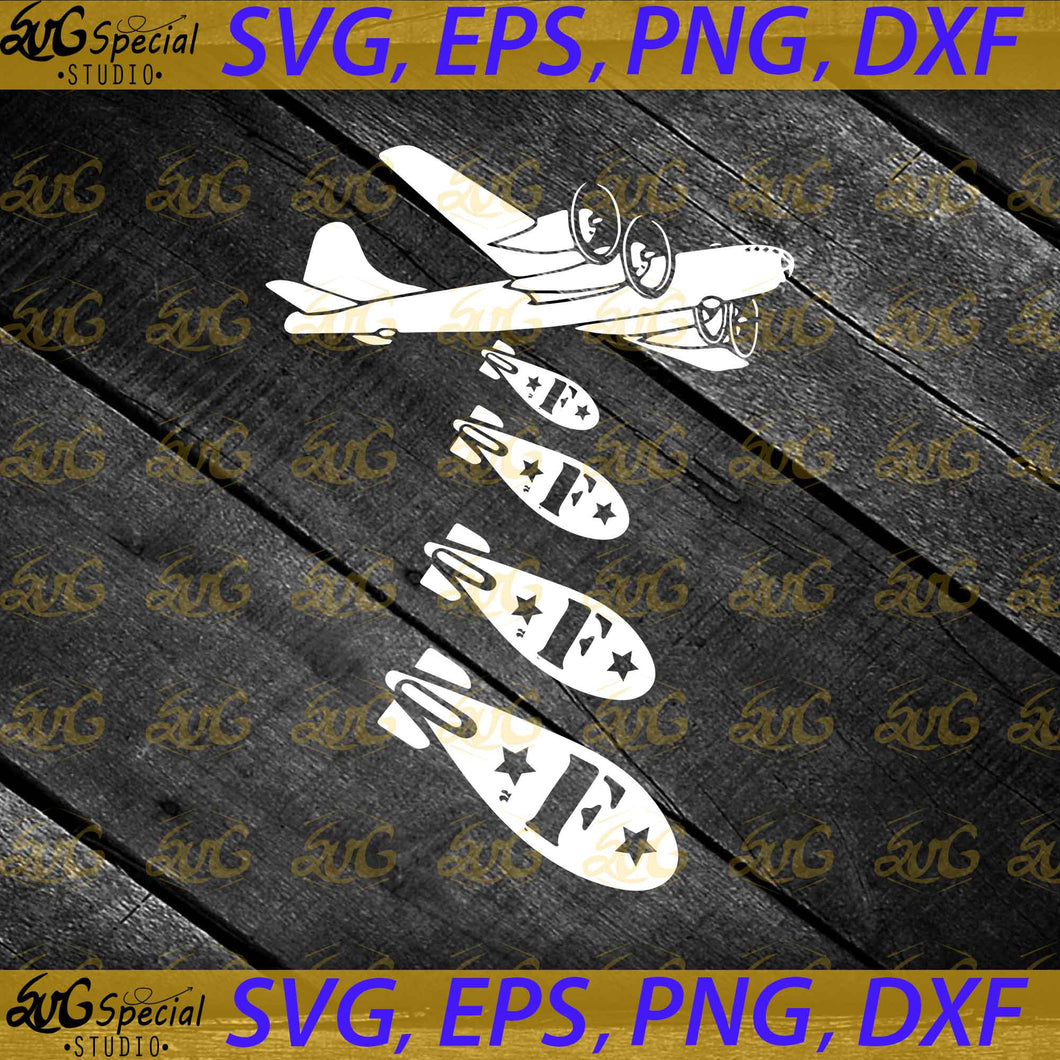 Bomber Dropping Bombs, The F Bombs Svg, Cricut File, Silhouette, Svg