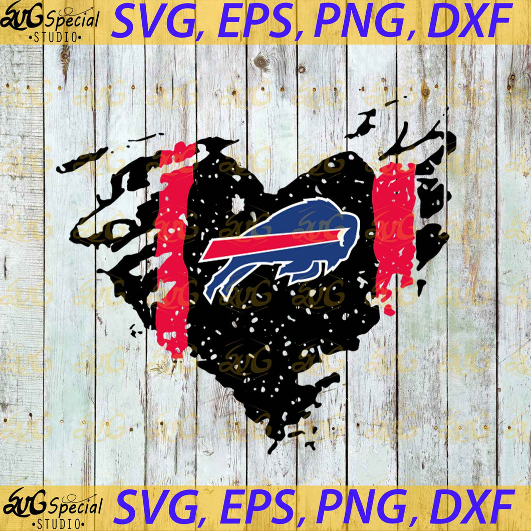 Buffalo Bills Heart Svg, Cricut File, Football Mom Svg, Football Svg, Sport Svg, NFL Svg, Clipart, Love Football Svg, Png, Eps, Dxf