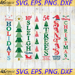 Christmas Vertical Sign Svg, Christmas Svg, Cricut File, Clipart, Sign Svg, Bundle, Christmas Decor, Porch Sign Svg, Png, Eps, Dxf 4