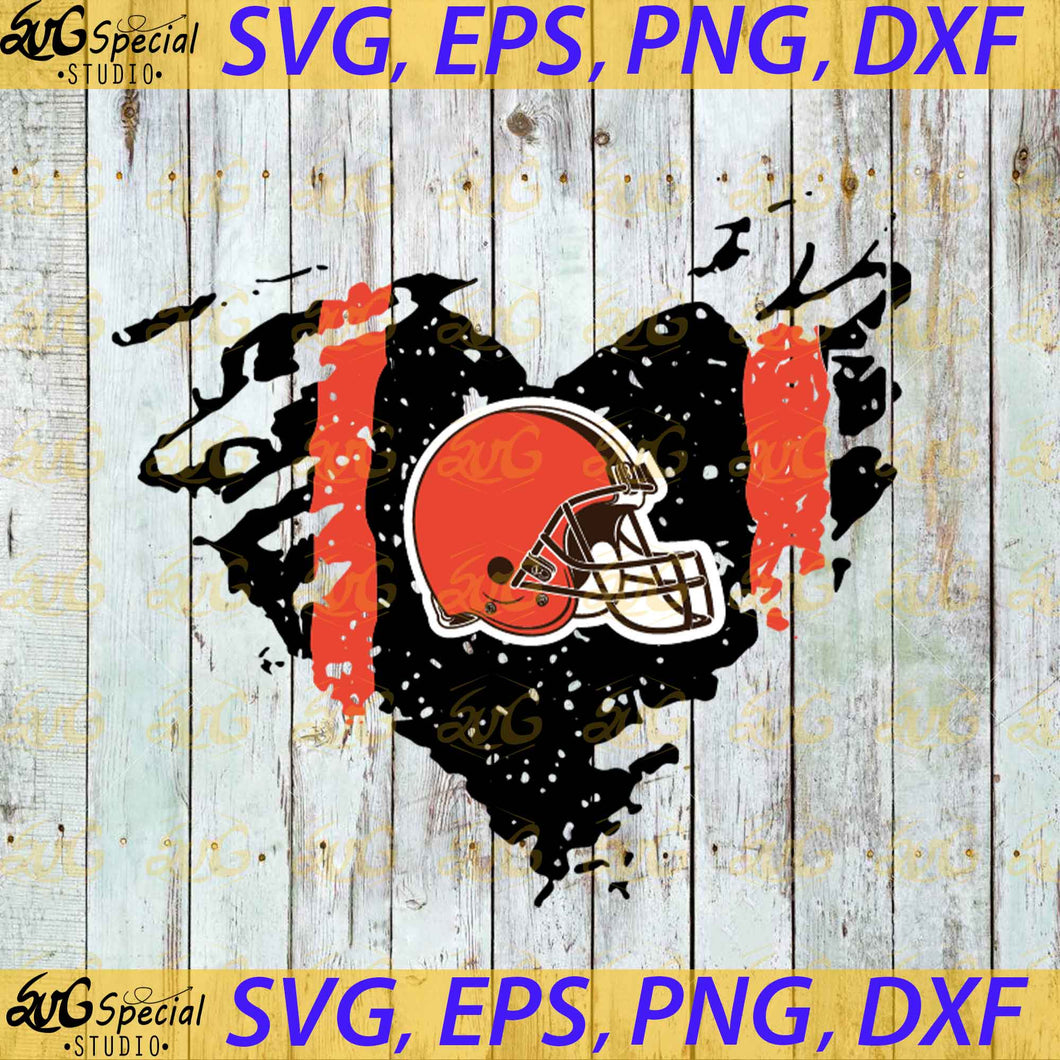 Cleveland Browns Heart Svg, Cricut File, Football Mom Svg, Football Svg, Sport Svg, NFL Svg, Clipart, Love Football Svg, Png, Eps, Dxf
