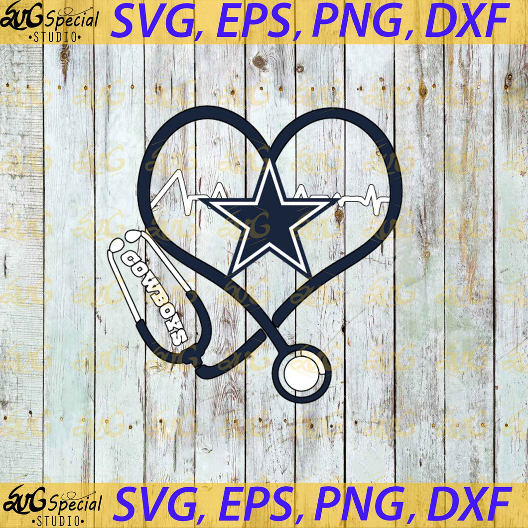 Dallas Cowboys Nurse Love Svg, New Orleans Saints Svg, NFL Svg, Football Svg, Cricut File, Clipart, Love Saints Svg, Png, Eps, Dxf