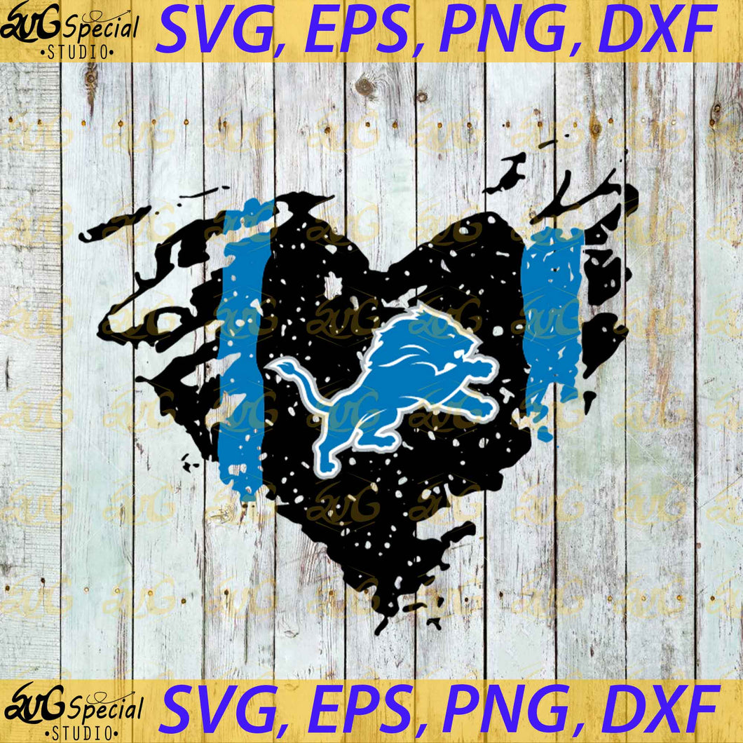 Detroit Lions Heart Svg, Cricut File, Football Mom Svg, Football Svg, Sport Svg, NFL Svg, Clipart, Love Football Svg, Png, Eps, Dxf