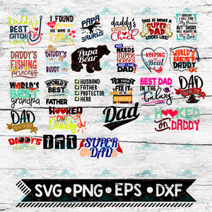 Fathers Day SVG, Bundle svg dxf eps jpeg png, format layered cutting files clipart screen print die cut decal vinyl cutter cricut silhouette