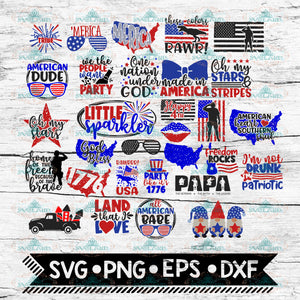 Fourth of July Bundle SVG - 30 Designs - Independence day SVG - Patriotic SVG - America svg - United states svg - Veteran svg