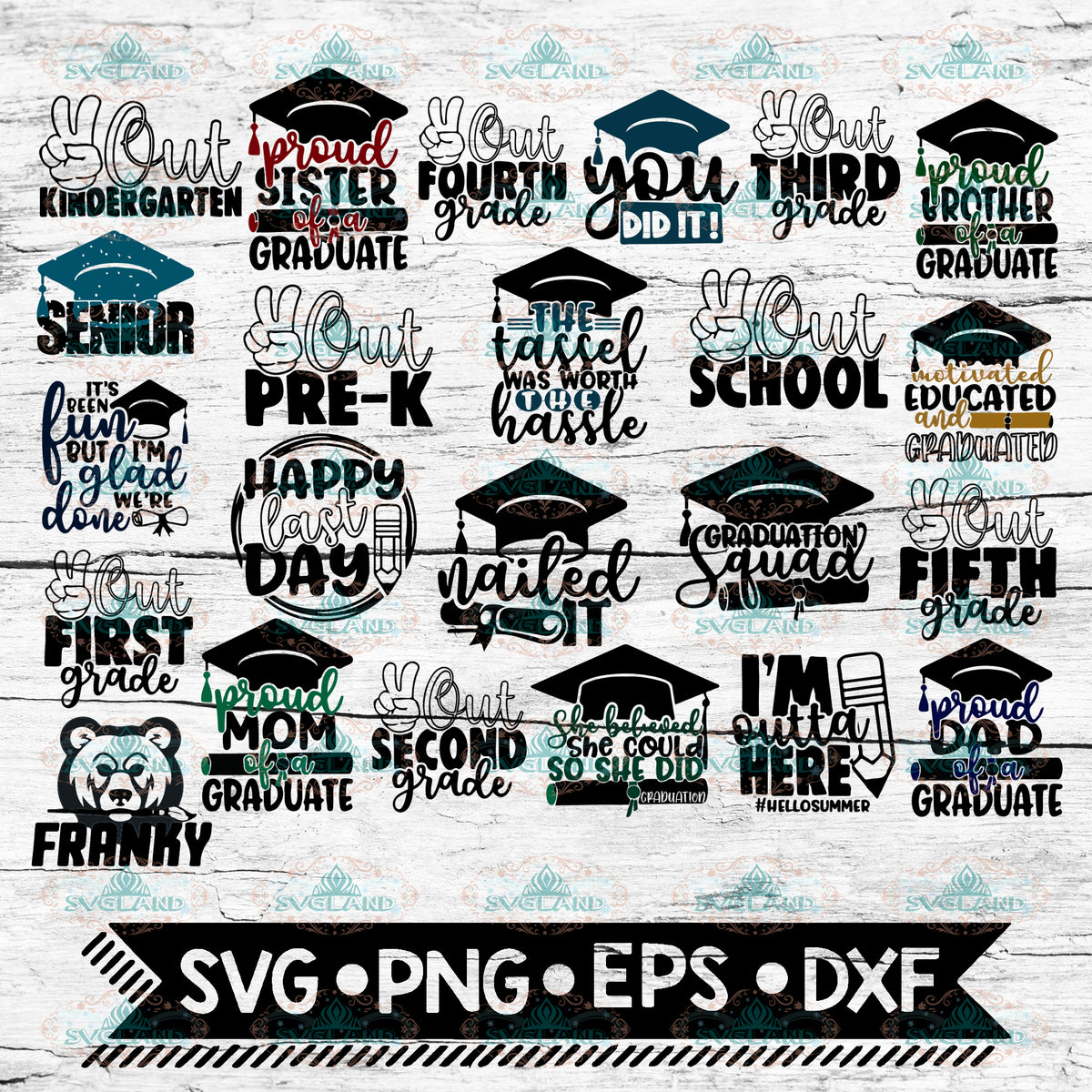 Graduation Bundle SVG - 22 Designs - Cut files - DXF files - Graduation ...