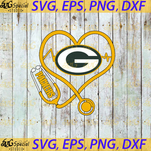 Green Bay Packers Nurse Love Svg, New Orleans Saints Svg, NFL Svg, Football Svg, Cricut File, Clipart, Love Saints Svg, Png, Eps, Dxf