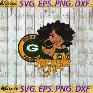 Green Bay Packers Svg, NFL Svg, Football Svg, Sport Svg, Cricut File, Clipart, Love Football Svg, Black Girl Svg, Sexy Girl Svg, Love Bears Svg, Png, Eps, Dxf