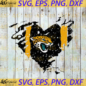 Jacksonville Jaguars Heart Svg, Cricut File, Football Mom Svg, Football Svg, Sport Svg, NFL Svg, Clipart, Love Football Svg, Png, Eps, Dxf