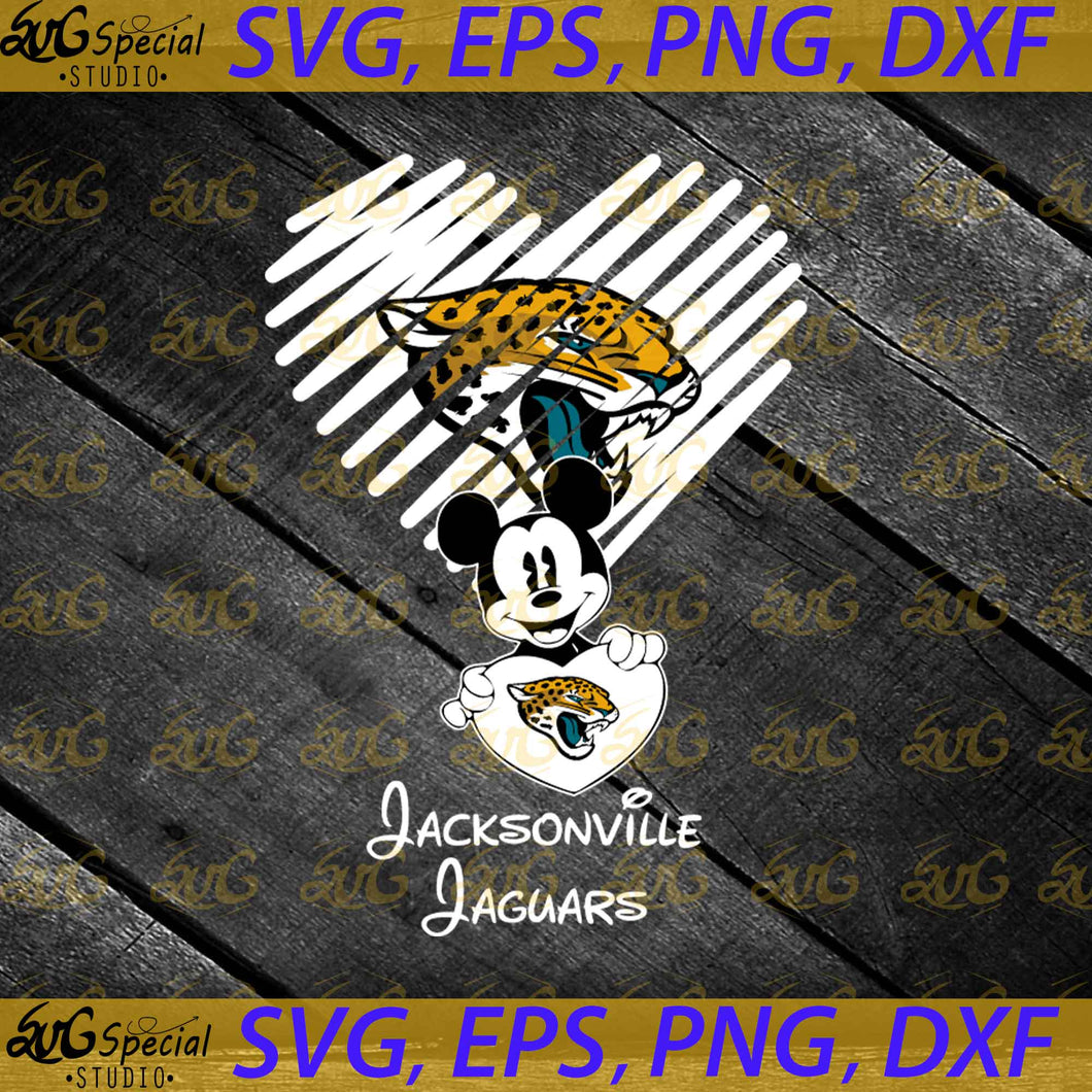 Jacksonville Jaguars Mickey Mouse Hug Heart San Svg, NFL Svg, Cricut File, Clipart, Football Svg, Heart Svg, Love Svg, Sport Svg, Football Mom Svg