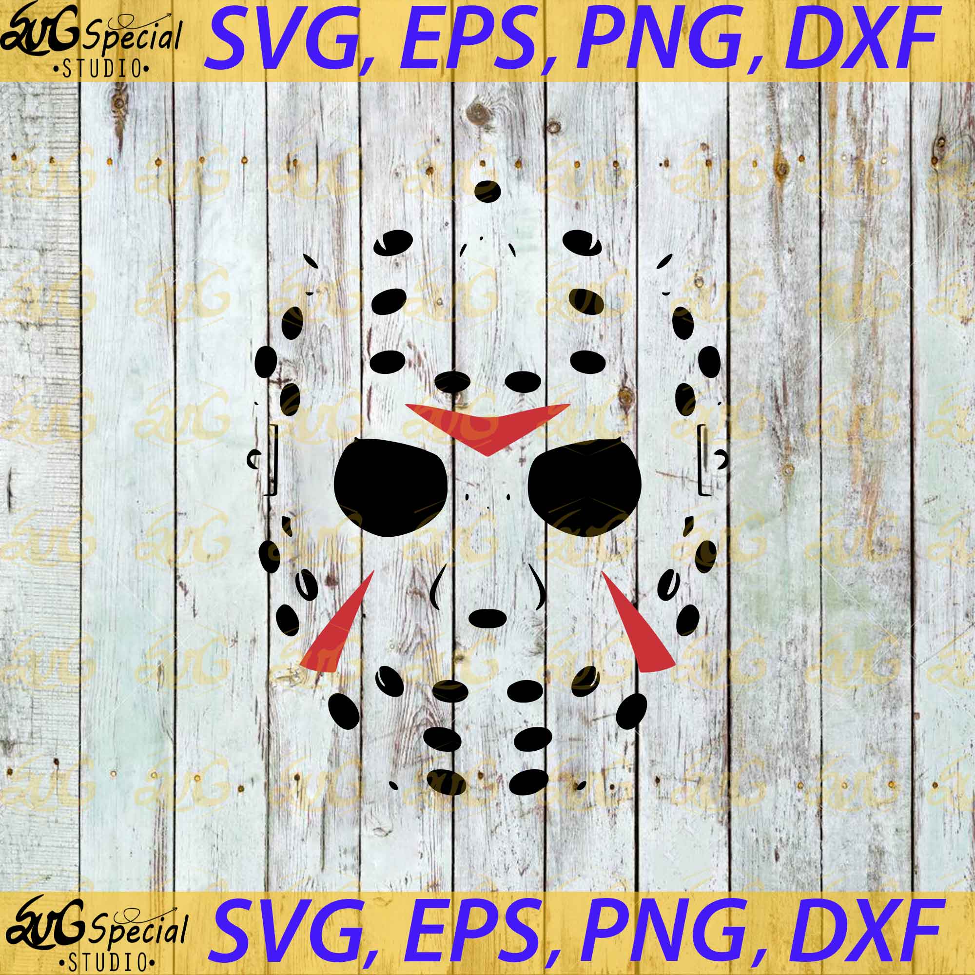 Jason mask with flower SVG, Jason Voorhees SVG, Halloween SVG