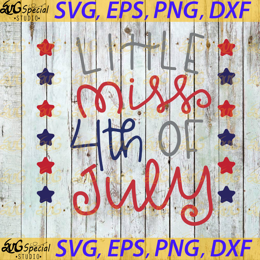 Little Miss 4th Of July Svg, Little Miss Svg, Silhouette Cameo, Cricut File, 4th of july Svg