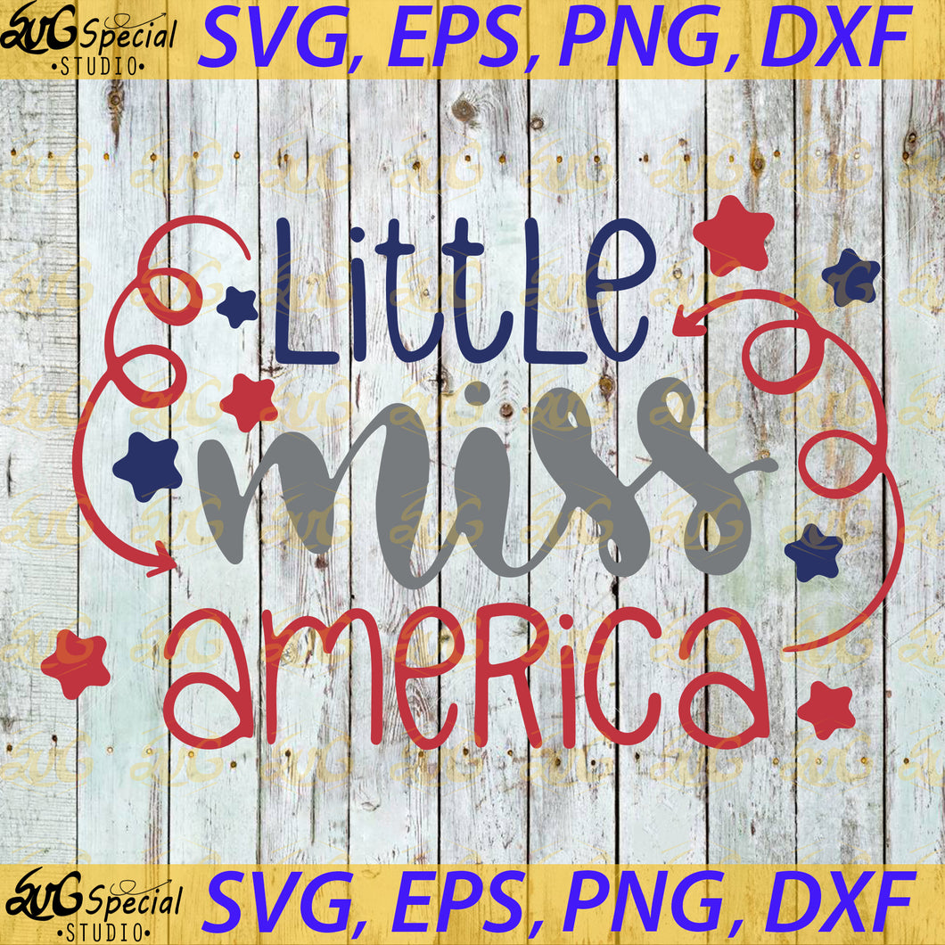 Little Miss America Svg, Silhouette Cameo, Cricut File, Gift For Friends, 4th Of July