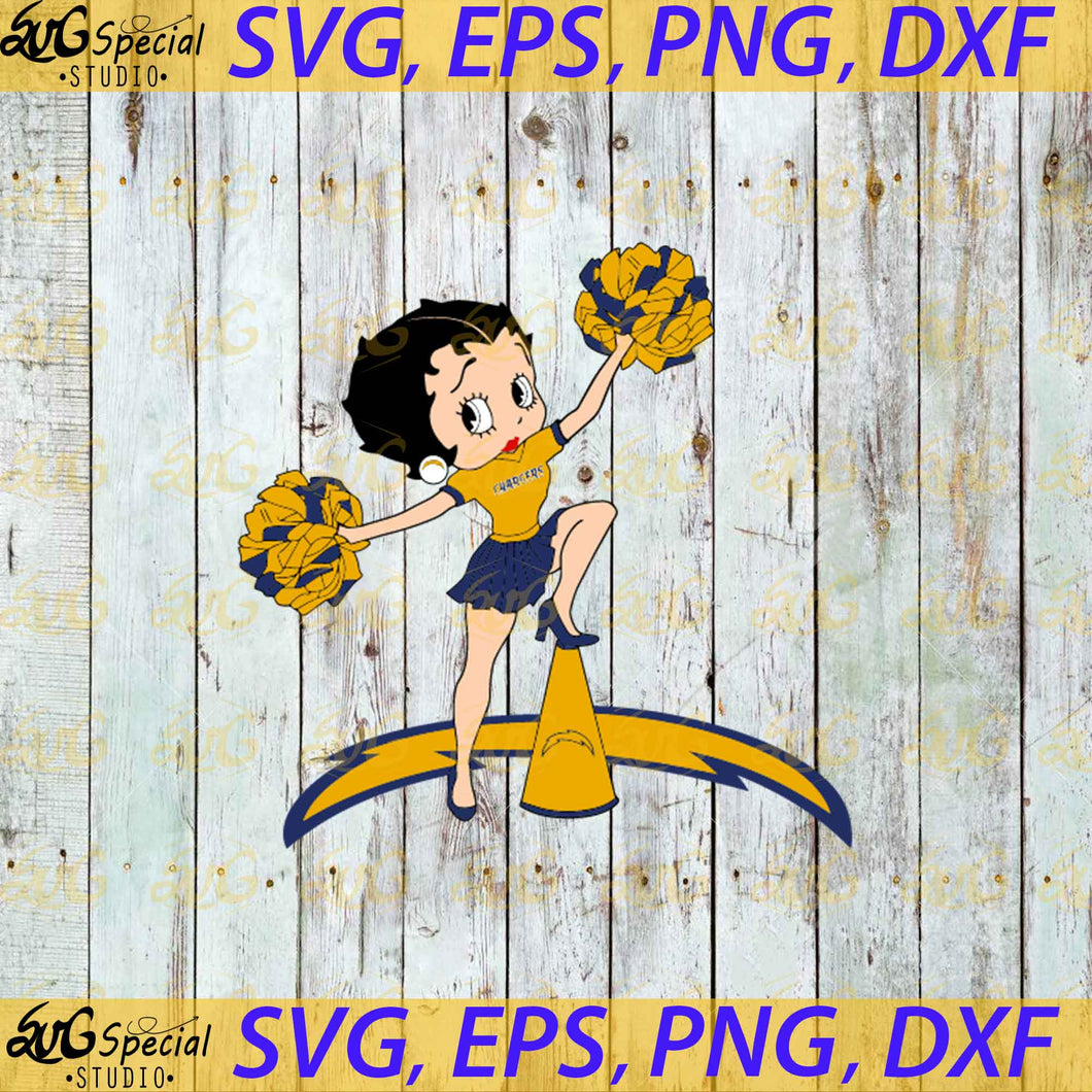 Los Angeles Chargers Betty Boop Cheerleader NFL Svg, Houston Texans Svg, NFL Svg, Cricut File, Clipart, Football Svg, Sport Svg, Png, Eps, Dxf