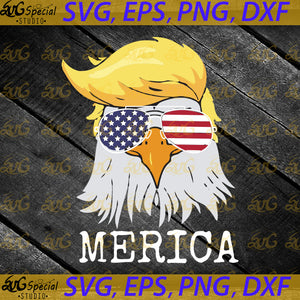 Merica Bald Eagle, 4th of July, Trump American, Flag Funny Svg