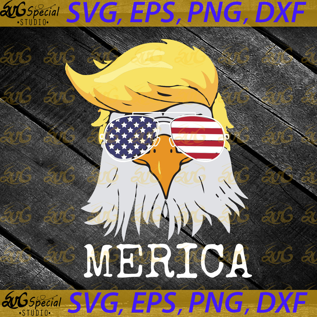 Merica Bald Eagle, 4th of July, Trump American, Flag Funny Svg