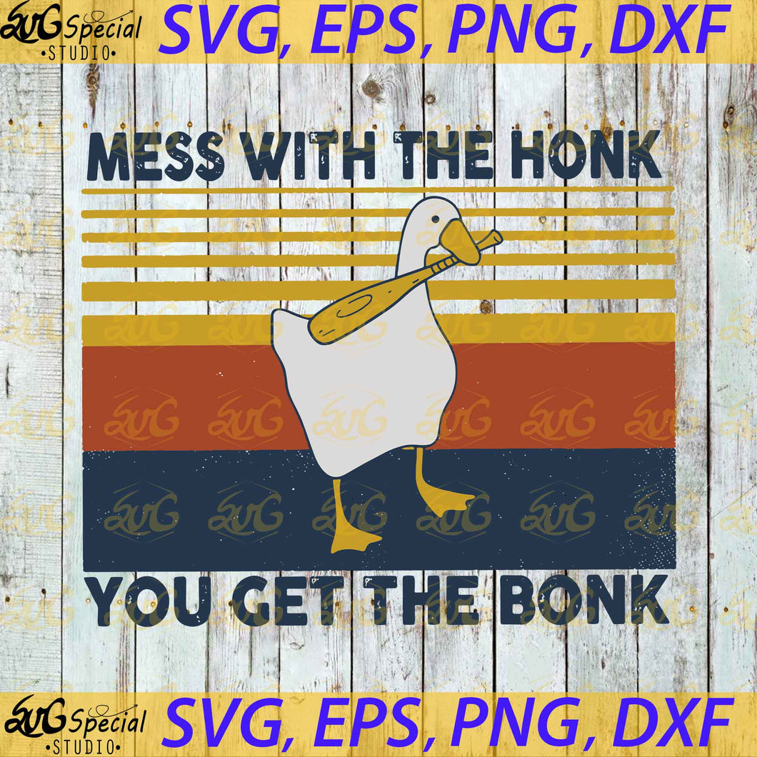 Mess With The Honk You Get The Bonk Svg, Duck Svg, Cricut File, Svg, Baseball Svg