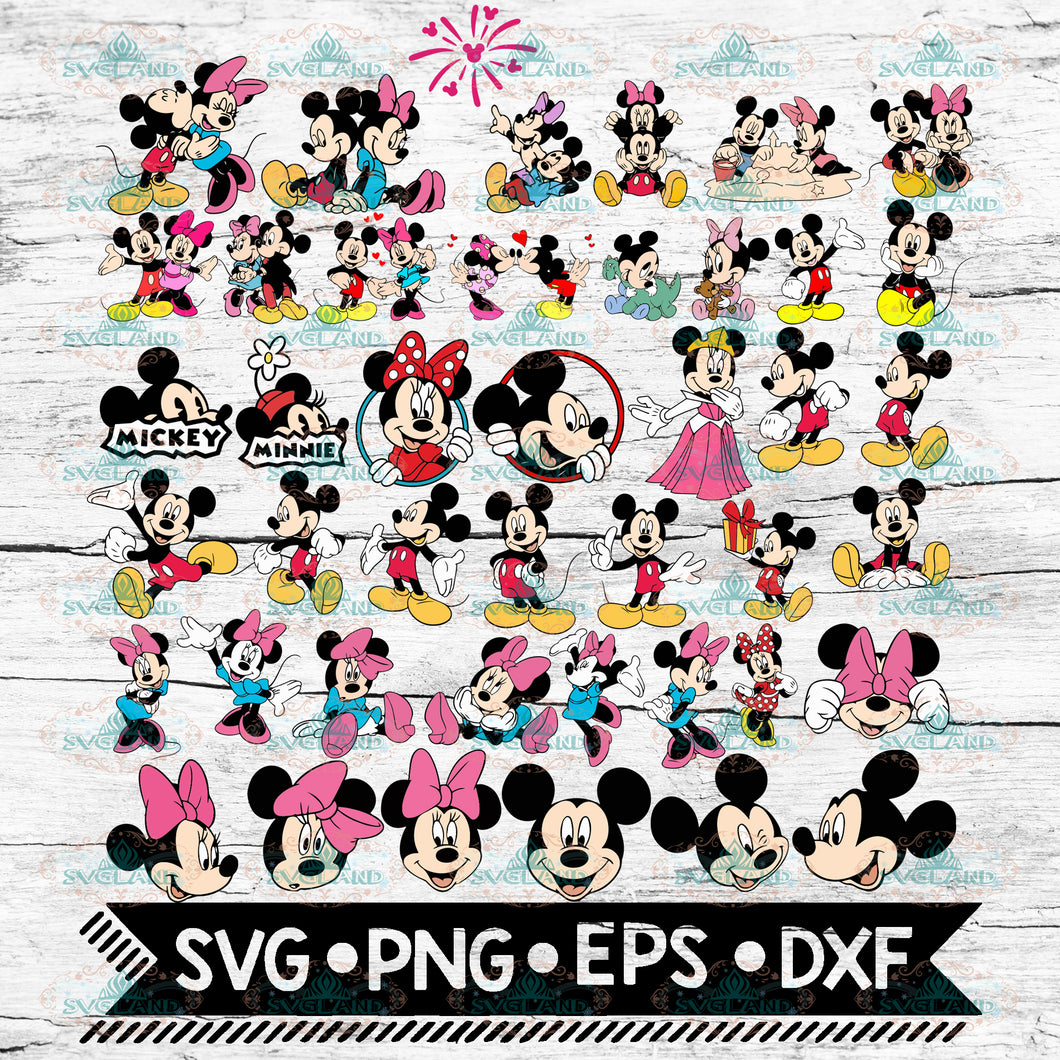 Mickey and Minnie SVG, Mickey Mouse SVG, Minnie Mouse SVG, Disney, Clipart
