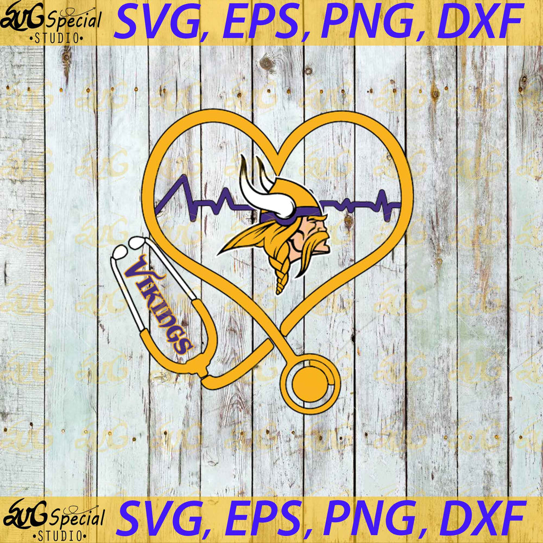Minnesota Vikings Nurse Love Svg, New Orleans Saints Svg, NFL Svg, Football Svg, Cricut File, Clipart, Love Saints Svg, Png, Eps, Dxf