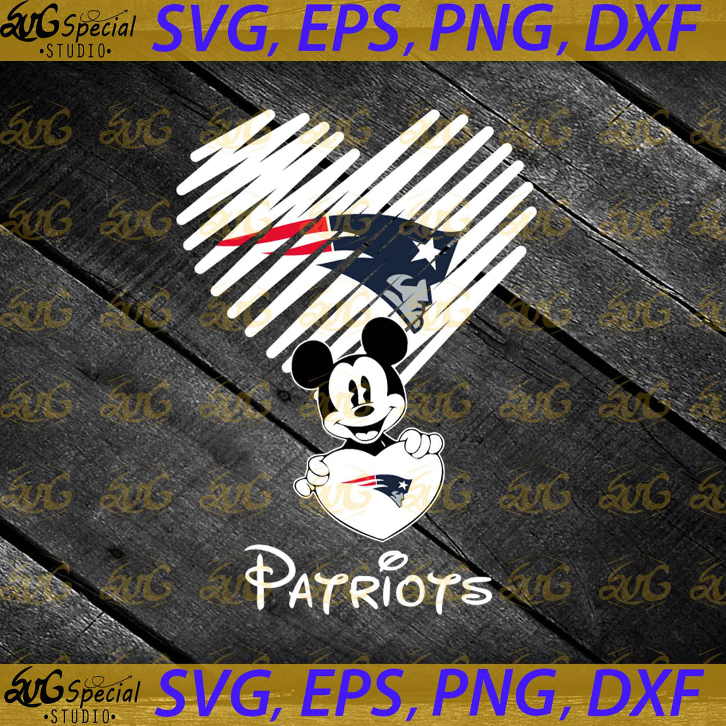 New England Patriots Mickey Mouse Hug Heart San Svg, NFL Svg, Cricut File, Clipart, Football Svg, Heart Svg, Love Svg, Sport Svg, Football Mom Svg