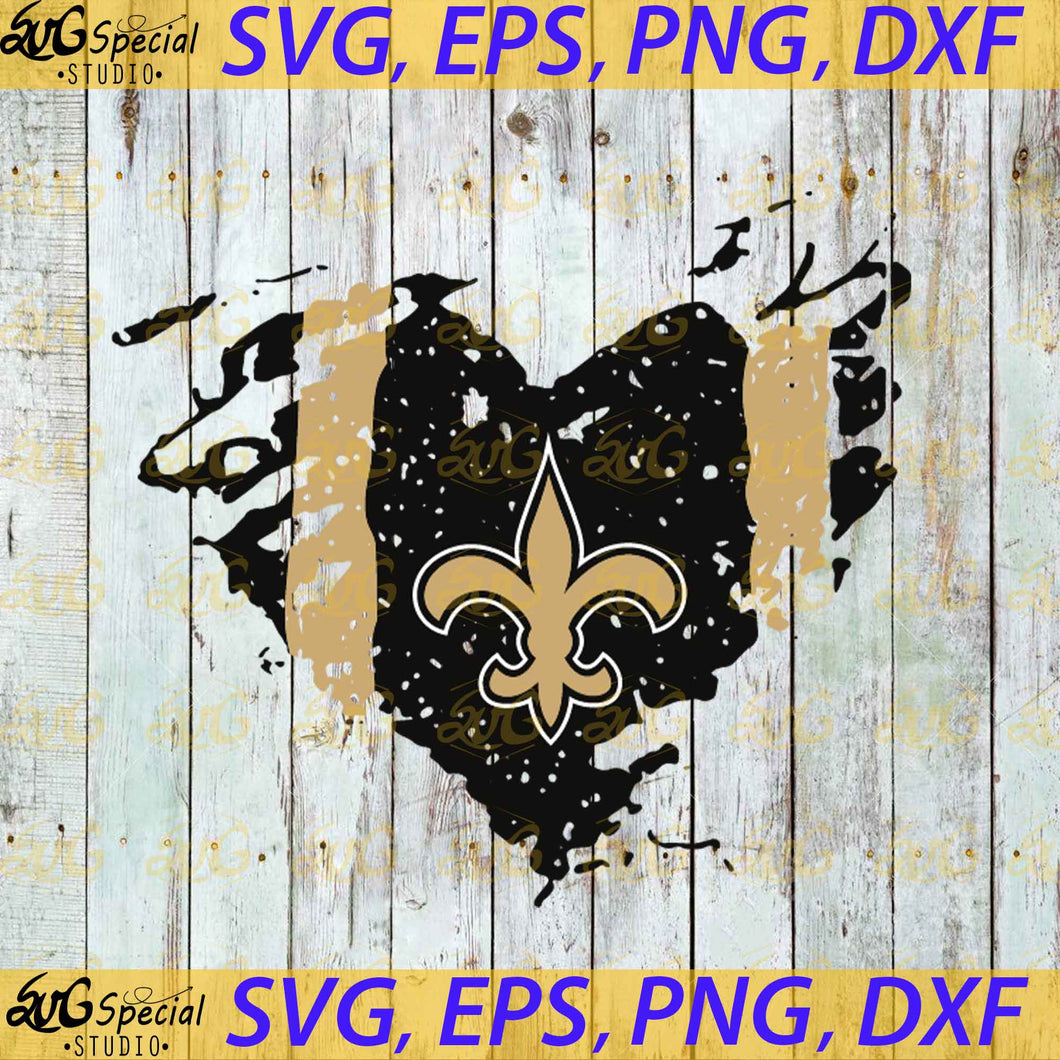 New Orleans Saints Heart Svg, Cricut File, Football Mom Svg, Football Svg, Sport Svg, NFL Svg, Clipart, Love Football Svg, Png, Eps, Dxf