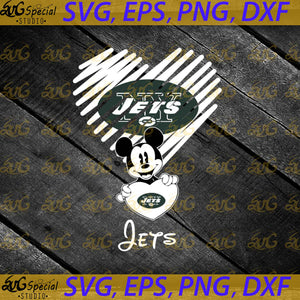 New York Jets Mickey Mouse Hug Heart San Svg, NFL Svg, Cricut File, Clipart, Football Svg, Heart Svg, Love Svg, Sport Svg, Football Mom Svg