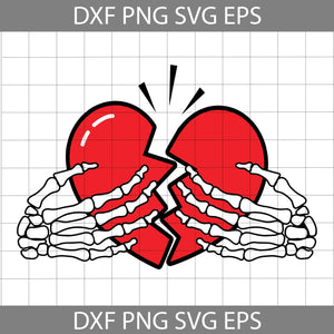 Broken Heart With Skeleton Hands svg, Valentine's day Svg, Cricut File, Clipart, Svg, Png, Eps, Dxf