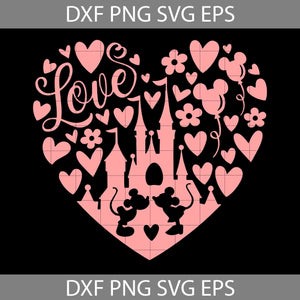 Love Castle Heart Svg, Castle Svg, Valentine's day svg, Cricut File, Clipart, Svg, Png, Eps, Dxf