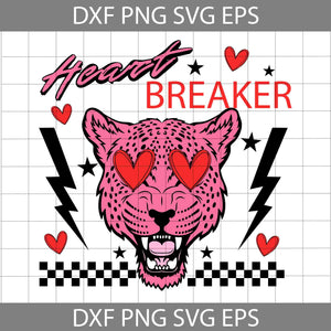 Heart Breaker Svg, Anti Valentine's Day Svg, Pink Leopard Svg, Tiger Svg, Valentine's Day Svg, Cricut File, Clipart, Svg, Png, Eps, Dxf