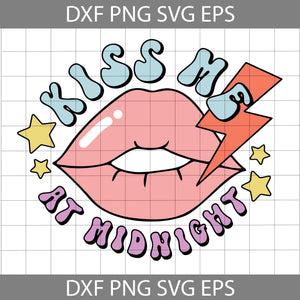 Kiss Me At Midnight Svg, Lips Svg, Valentine's Day Svg, Cricut File, Clipart, Svg, Png, Eps, Dxf